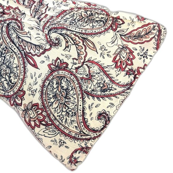 NWT Abercrombie & Fitch | Crop Peasant Paisley Boho Tassel Blouse Top | XS - Picture 6 of 10